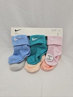 NWT Nike Infant 12-24 Months 6 Pack Lightweight Ankle Socks Soft And Cozy Unisex